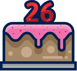 Icon of birthday cake.