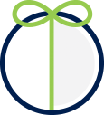 Gift Icon - bow wrapped circle