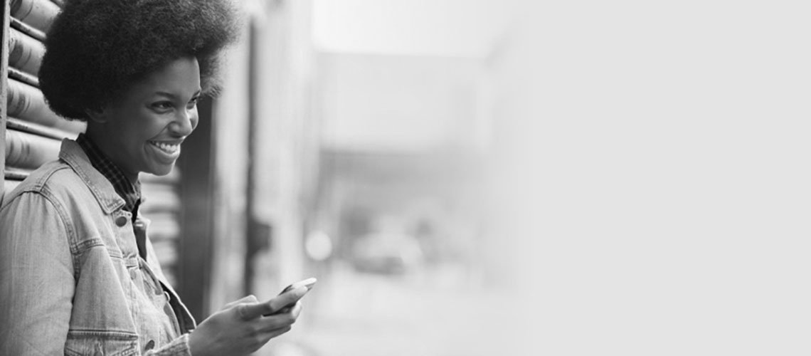 girl looking at her phone